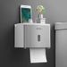 Bathroom Wall-Mounted Waterproof No-Drill Tissue Box Toilet Paper Roll Holder Storage Rack_voghion.com