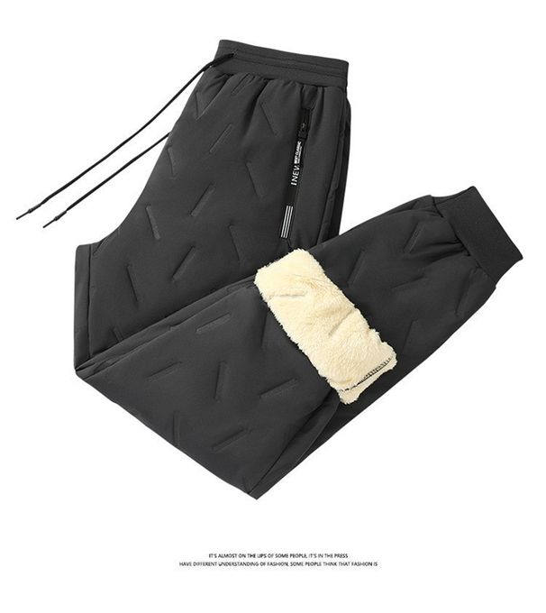 Completo tuta invernale da uomo con fodera in pile: giacca termica e pantaloni jogger comodi per il freddo (opzioni colore nero/grigio)_voghion.com