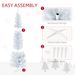 7' Snow Flocked Artificial Pencil Christmas Tree, Slim Xmas Tree With Realistic Branches And Plastic Base Stand For Indoor Decoration, White_voghion.com