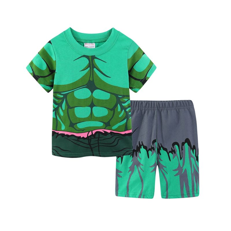 mother & kids home clothes Hulk summer short sleeves Children's clothing children's pajamas set Children's clothing pajamas two-piece set_voghion.com