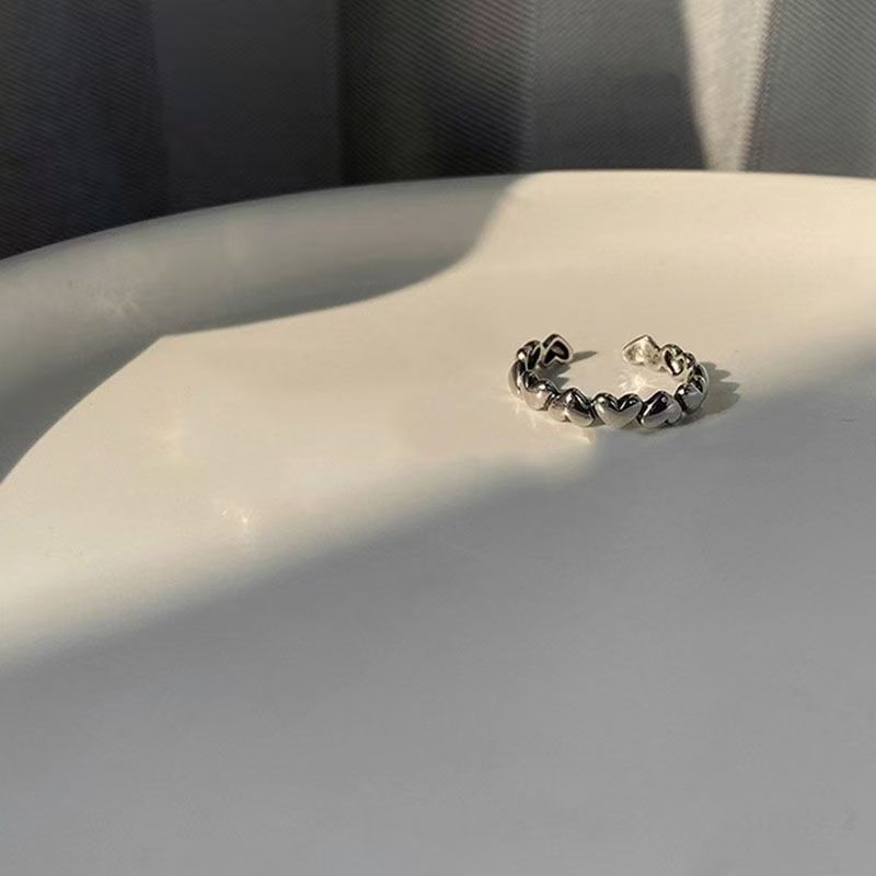 Black Heart Women, Niche Design, High-End Adjustable Open For Index Finger, Couple And Best Friend Ring_voghion.com