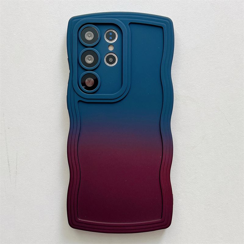 Aranyos színátmenetes színű, göndör, hullámos keretes tok Samsung Galaxy S23 Ultra S22 Plus S21 FE S20 FE ütésálló, puha szilikon hátlaphoz_voghion.com