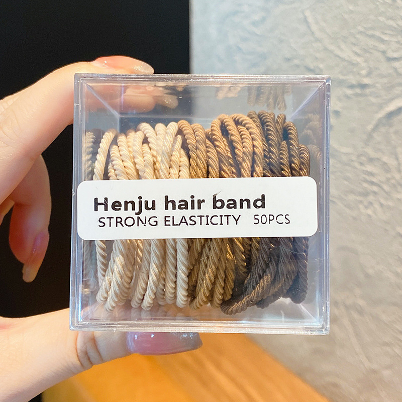 Höga elastiska hårrep för barn Enkelt hårrep för kvinnor, hög ponnysvans, hårring för flickor Huvudbonader Flickor Gummiband Babyläderfodral_voghion.com