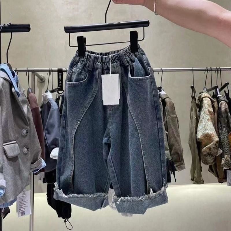 Pantalon large en jean pour garçon, nouveau style printemps et automne 2025, pantalon droit ample et tendance pour enfant_voghion.com