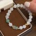2025 neue Jade Naturstein Weiß Kristall Hand String Perlen Armband Schmuck_voghion.com
