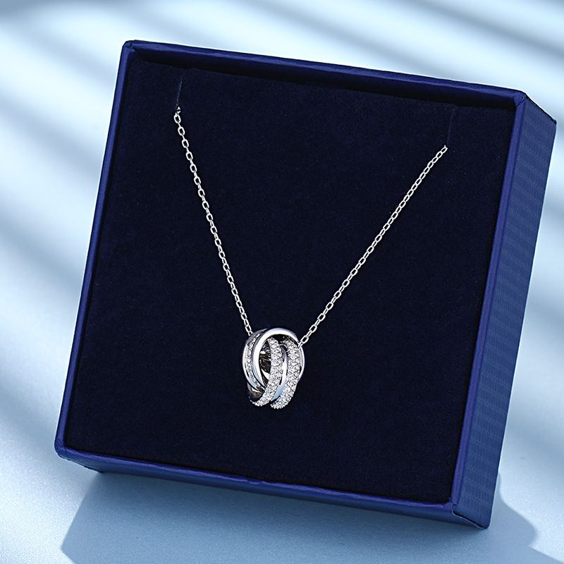 In elkaar grijpende dubbele ring voor vrouwen, gelukskristallen element, sleutelbeenketting, modieuze live-uitzending_voghion.com