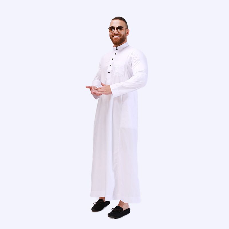 Moška muslimanska nova bela muslimanska halja, modna muslimanska halja Disdash na debelo_voghion.com