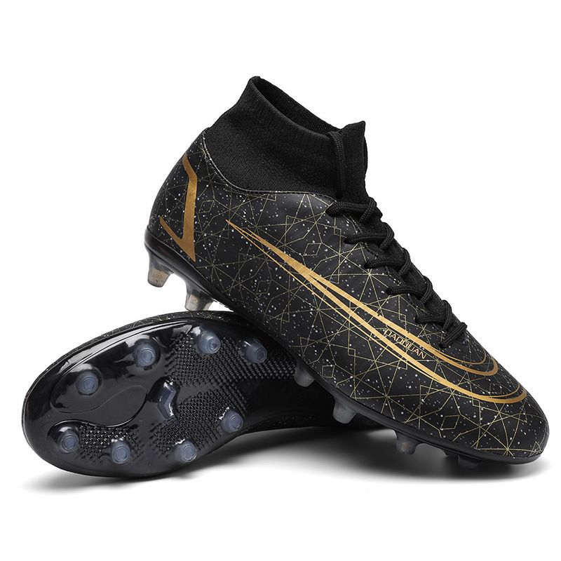 Soccer shoes men's high top adolescent adult student training shoes Artificial grass AG long spike sneakers_voghion.com