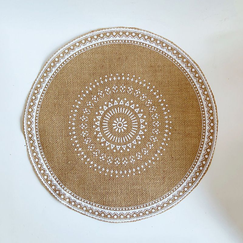 Ins Style Simple Tableware Home Round Woven Restaurant Jute Decorative Mat Photography Prop Coaster_voghion.com
