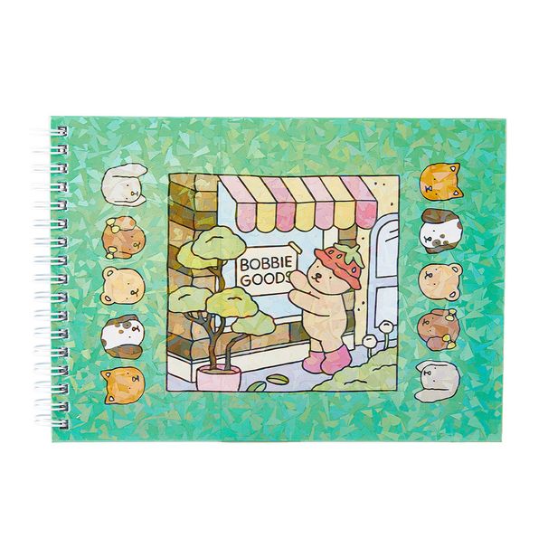 Libro para colorear BOBBIE GOODS: Pintura de grafiti para niños, tamaño A5, lindo libro para colorear con láser de dibujos animados._voghion.com