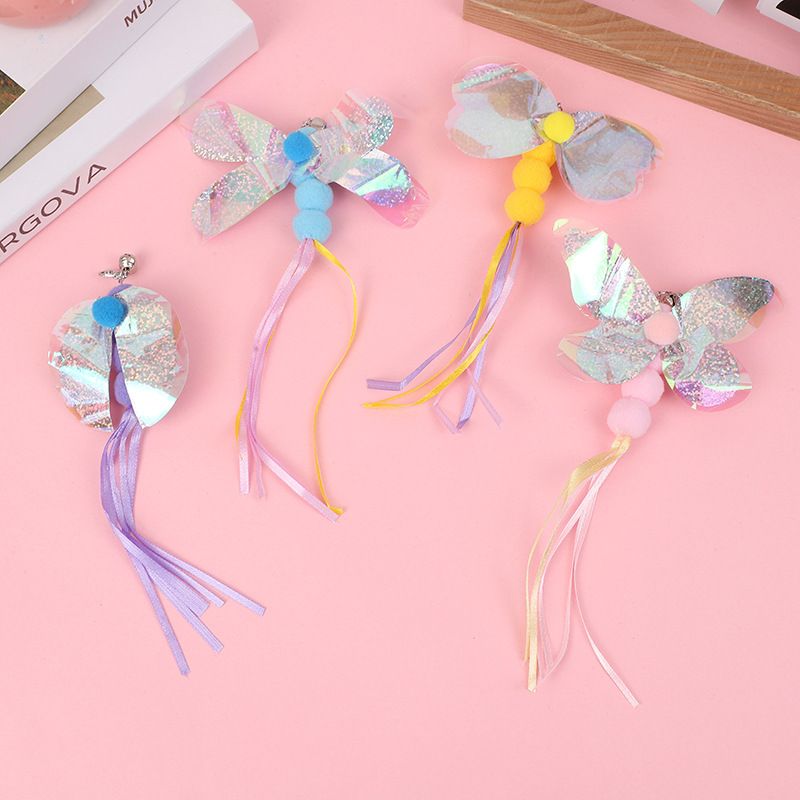 Wand Butterfly Dragonfly Ladybug Bee Replacement Heads Toy Cat Teaser Bell Tassel Bagged_voghion.com