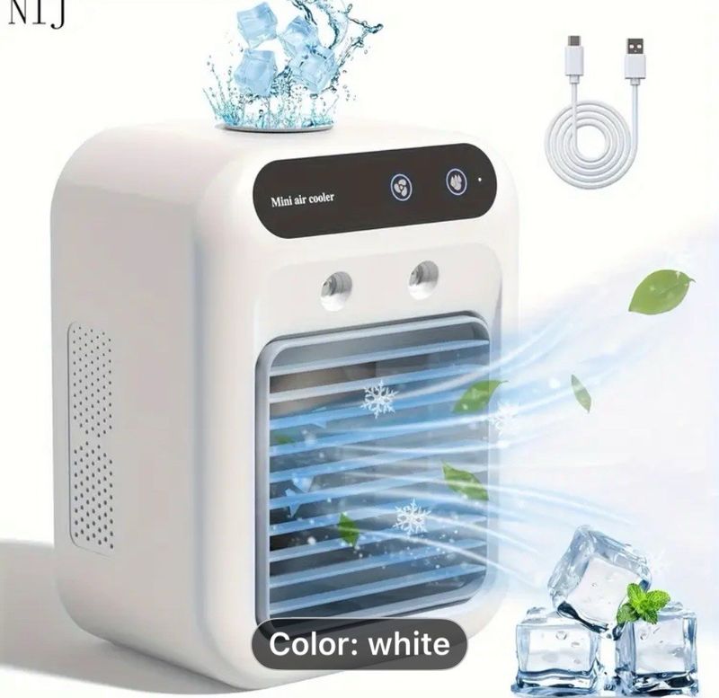 NIJ USB-aufladbarer Mini-Klimaanlagenlüfter – tragbares Kühlgerät für den Schreibtisch._voghion.com