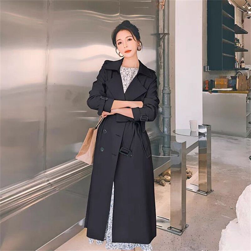 Damenbekleidung: Neue Frühlings- und Herbstkollektion, britischer Stil, mittellang, Petite, beliebter khakifarbener Mantel_voghion.com