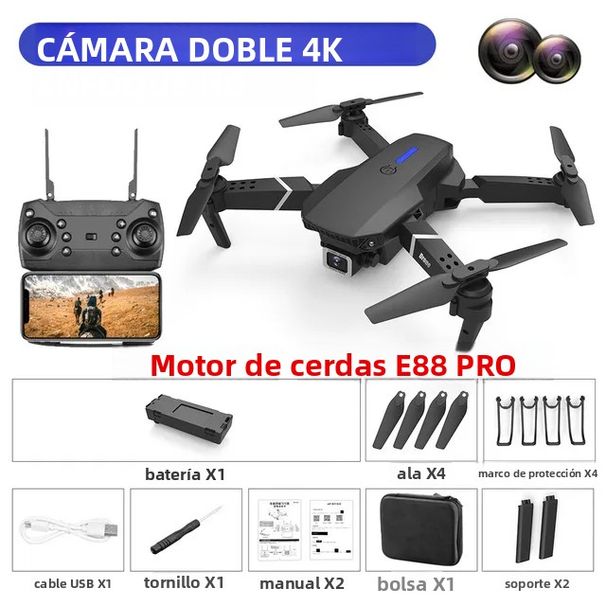 Orange EVO E88 Pro Mini Drone RC Quadricottero Pieghevole con Telecamera Professionale HD 8K e Motore Brushless a Flusso Ottico_voghion.com