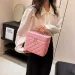 Trendy Quilted Embroidery Bag Portable Handheld High-End Feel Solid Color Makeup Case_voghion.com