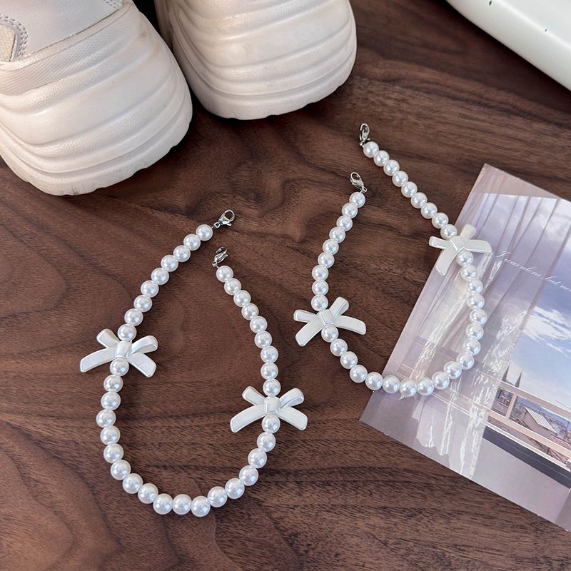 Bowknot Pearl Heel Shoe Chain Suitable For Casual Sports Shoes Canvas Shoes DIY Accessories Detachable Shoe Buckle_voghion.com