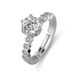 Stacked with honeycomb ring, one carat women's simulated diamond ring_voghion.com