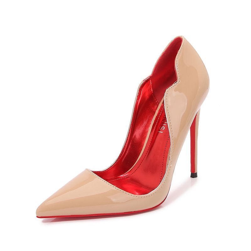 Europäischer und amerikanischer Nachtclub Cross-Dressing-Abschlussball Hochhackige Damen Stiletto Sexy Schwarzes Bett Spitzschuh Größe Französisch_voghion.com
