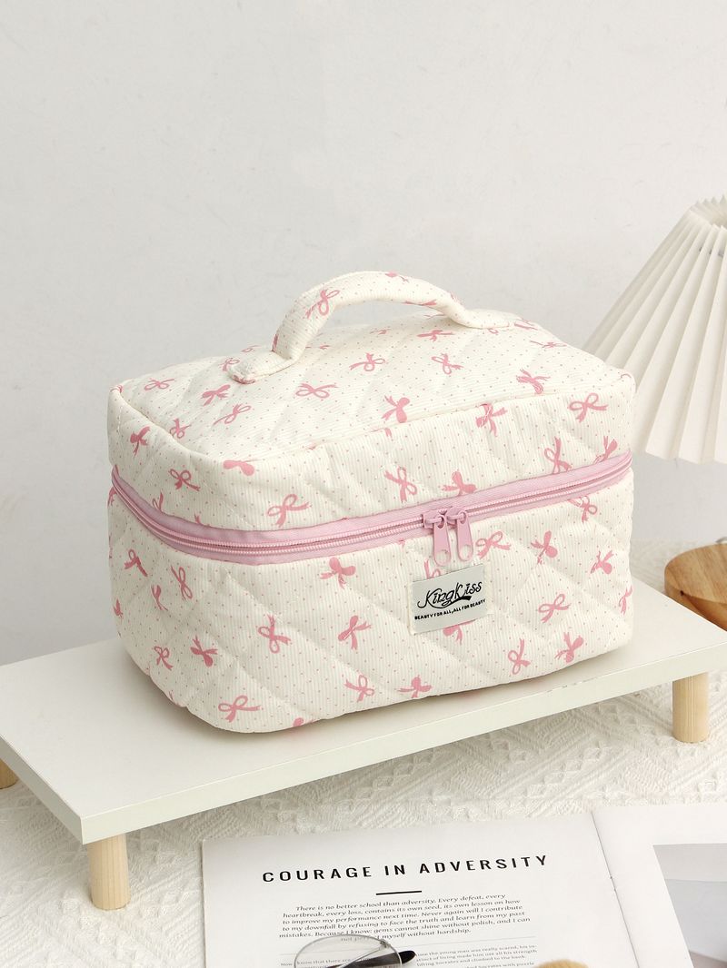 Bolsa de cosméticos de tela de algodón con estampado de mariposas, bolsa de almacenamiento de cosméticos portátil de viaje de gran capacidad_voghion.com