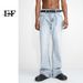 EF JEANS | 2023 New Product, Straight Versatile Solid Color Jeans For Men And Women Of The Same Style, Non-elastic, Slightly Pulled, Light Blue_voghion.com