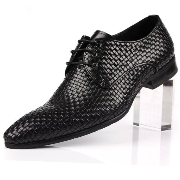 2019 Sommer Neue Rindsleder Woven Atmungsaktive Business Formale Spitze Leder Männer Britischen Trend Herren Schuhe Europäische Version_voghion.com