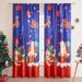Christmas Print Curtains – Semi-Sheer Holiday Window Decor With Festive Snow Scene & Gift Patterns (140x220cm, Polyester, Ready-to-Hang)_voghion.com