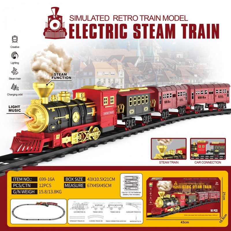 Train électrique son et lumière peut accrocher l'arbre de Noël voiture de piste de Noël jouet cadeau de train de Noël_voghion.com