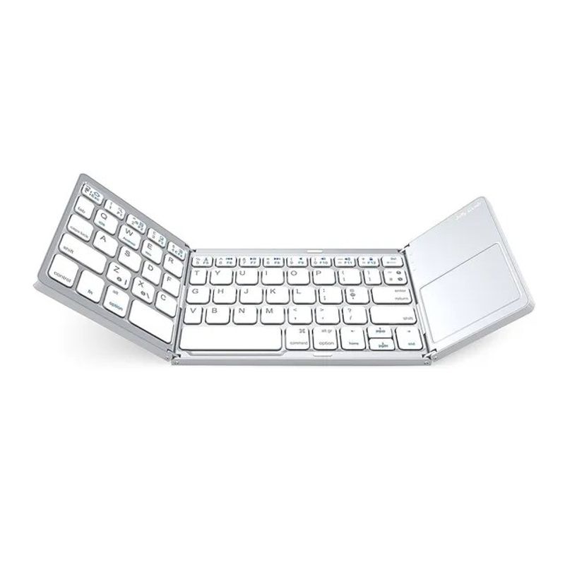 B033 Mini Wireless Keyboard Bluetooth Touchpad Portable Magnetic Triple Folding Keyboard For Windows Android IOS IPad Phone_voghion.com