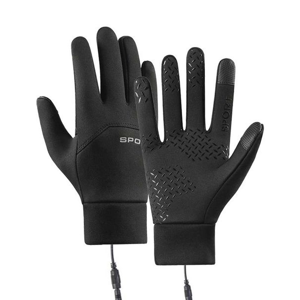 Guantes calefactables para exteriores, de invierno, con forro polar, cálidos, con pantalla táctil, antideslizantes, para ciclismo, escalada, esquí, calefacción por USB, resistentes al viento_voghion.com