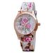 Yamaler Kvinder Flower Print Silicon Band Arabiske Tal Urskive Quartz Armbåndsur_voghion.com