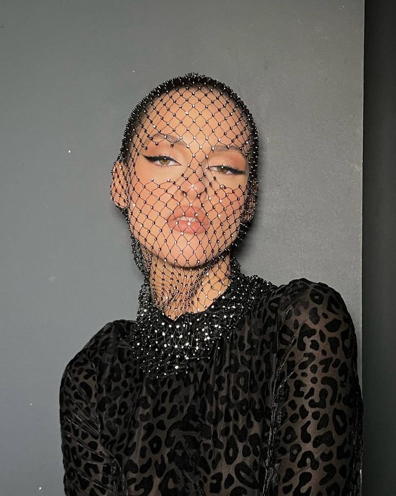 Accessories headgear mesh diamond fishing net head cover fashion trend music party fishing net hat_voghion.com