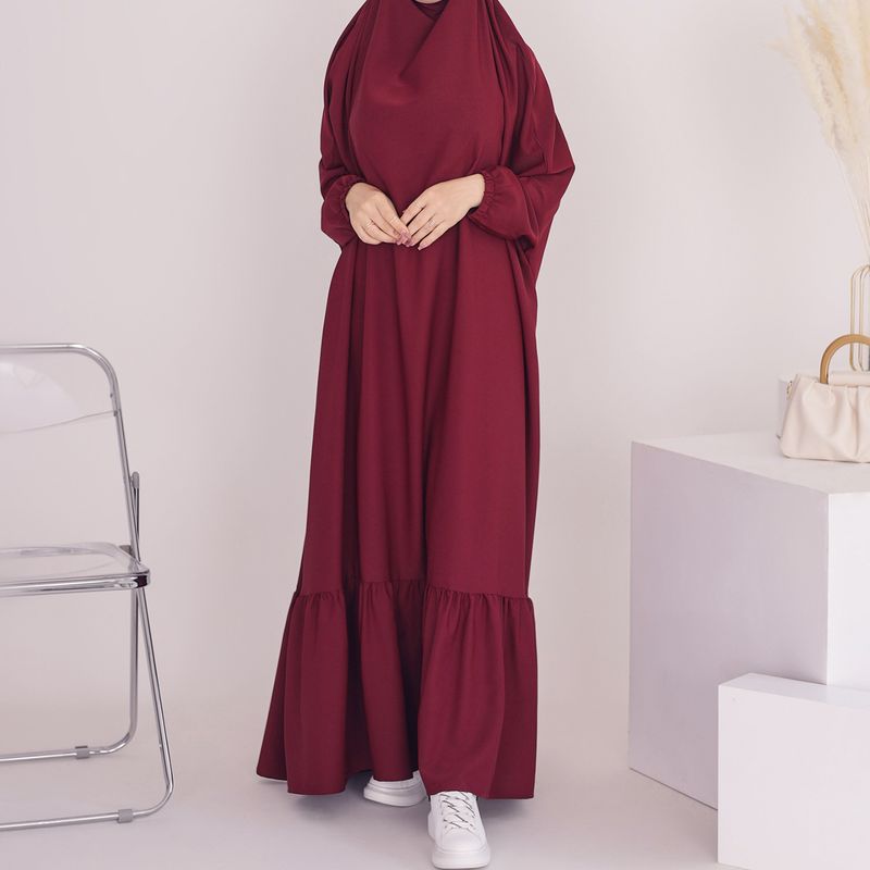 Women's Clothing Plus Size Solid Color Festival Daily Robe Dress_voghion.com