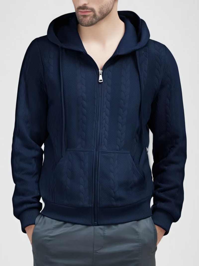 Felpa con cappuccio a maniche lunghe con coulisse, nuova da uomo, autunno e inverno, tinta unita, casual e alla moda_voghion.com