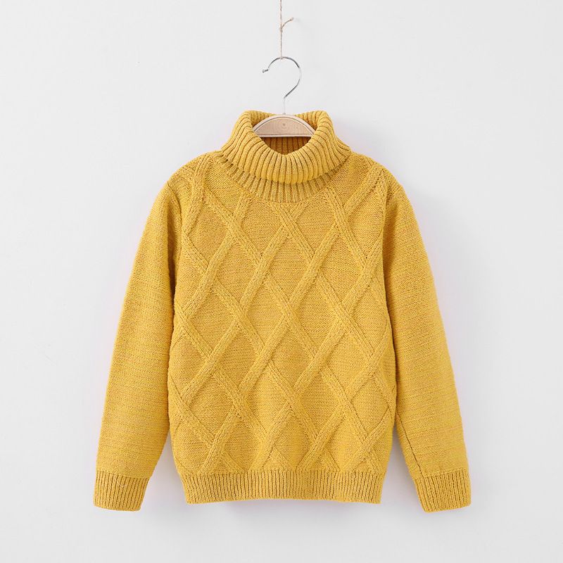 Rollkragenpullover für Kinder, dickes und flauschiges Herbst- und Winterpullover für Babys_voghion.com