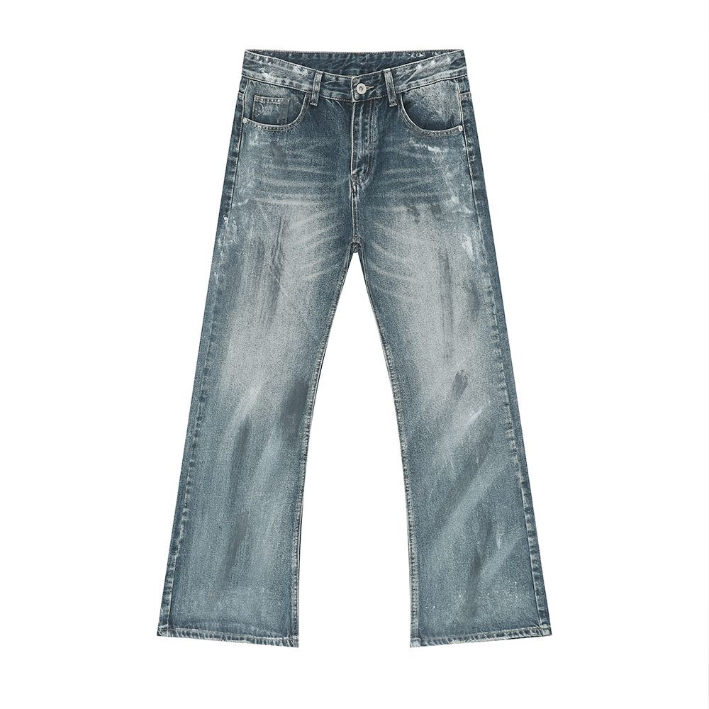 Herenkleding Retro Distressed Gekleurde Flared Casual Jeans_voghion.com