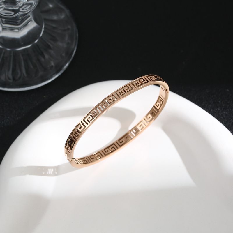 Damenarmband Buschtawen Titan Stol Diamanten Set Einfacht Armband_voghion.com