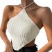 Odzież damska, sznurowana, halter, dzianinowa kamizelka, sweter, kopertowy top_voghion.com