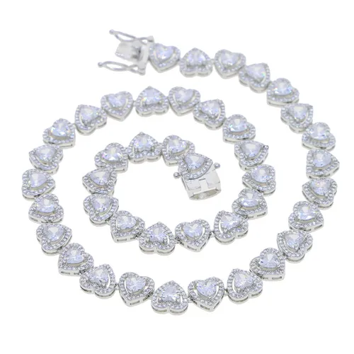 Women's Jewelry Heart Shaped Zircon Necklace Fashion Trend Inlaid Zircon Women's Necklace_voghion.com
