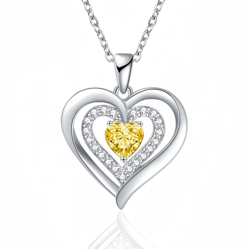 Women’s Jewelry Set Fashion hot selling love necklace for women fashion diamond heart shaped pendant clavicle chain Valentine's Day gift_voghion.com