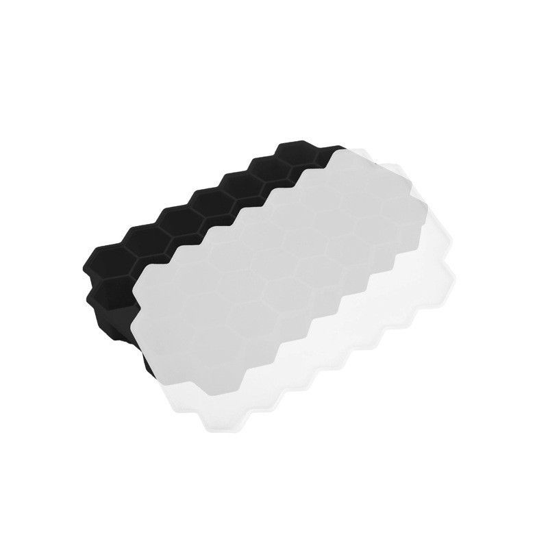 Stampo per cubetti di ghiaccio in silicone, grande blocco, griglia larga, per alimenti, facile da sformare, contenitore per ghiaccio con coperchio, rotondo e quadrato._voghion.com