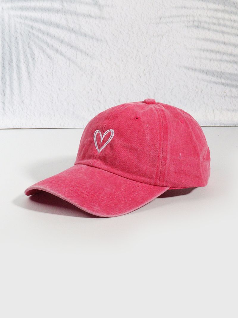 Unisex Soft top high quality breathable shade heart overlapping embroidered baseball cap with Instagram trend_voghion.com