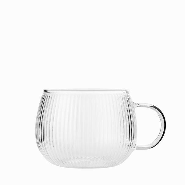 Hitzebeständiger moderner Kaffeebecher aus Glas mit Henkel – Kürbis-Design im japanischen Stil, ideal für Zuhause, das Büro und als Geschenk_voghion.com