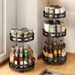 1pc 2/3-layer Rotatable Kitchen Seasoning Rack, Metal Turntable, Rotatable Spice And Seasoning Storage Rack, Spice Jar Organizer_voghion.com