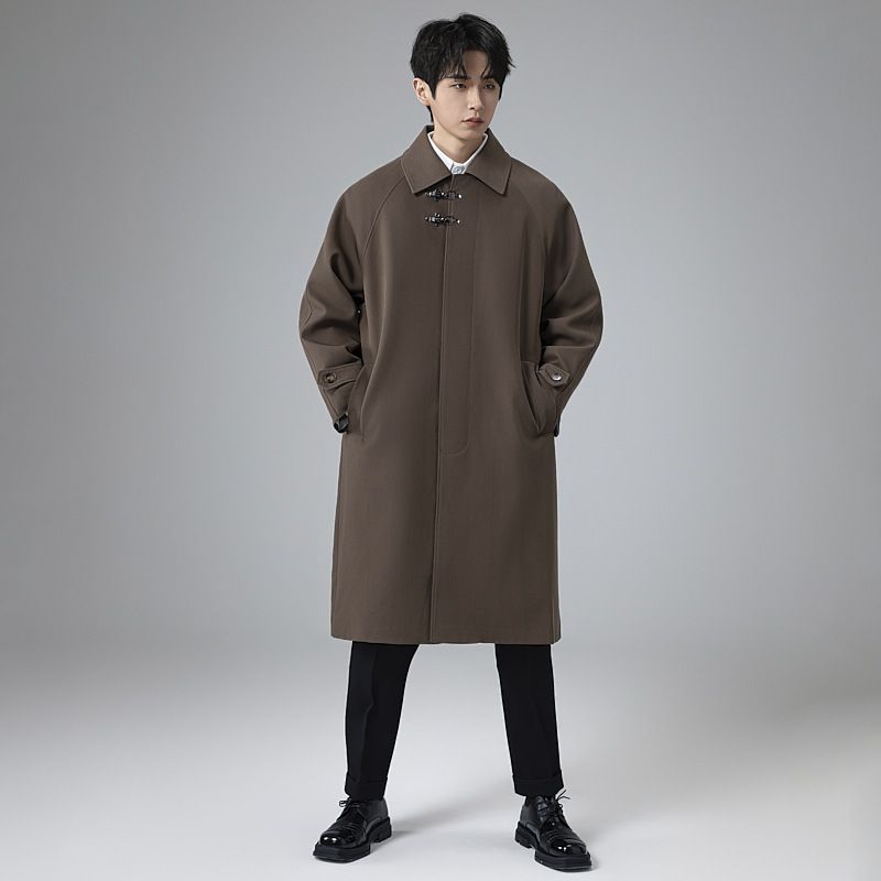 Abbigliamento maschile taglie forti, più lungo, al ginocchio, largo, cappotto di grandi dimensioni, uomo alto autunno e inverno_voghion.com