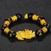 Vietnam Sand Guld Pixiu Armband för Män och Kvinnor 3D Hård Guld 99 Obsidian Lucky Pichu Pärlasmycken Bleknar Inte Under Länge_voghion.com