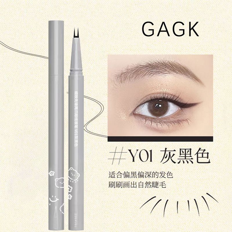 2 Vork Ultradunne Tip Vloeibare Eyeliner Onderste Wimper Pen Make-Up Sneldrogende Gladde Eyeliner 2 Punt Wenkbrauw brow_voghion.com