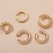 Set di cinque clip per orecchini a forma di C intrecciate semplici e alla moda, con polsini spessi e testurizzati versatili_voghion.com