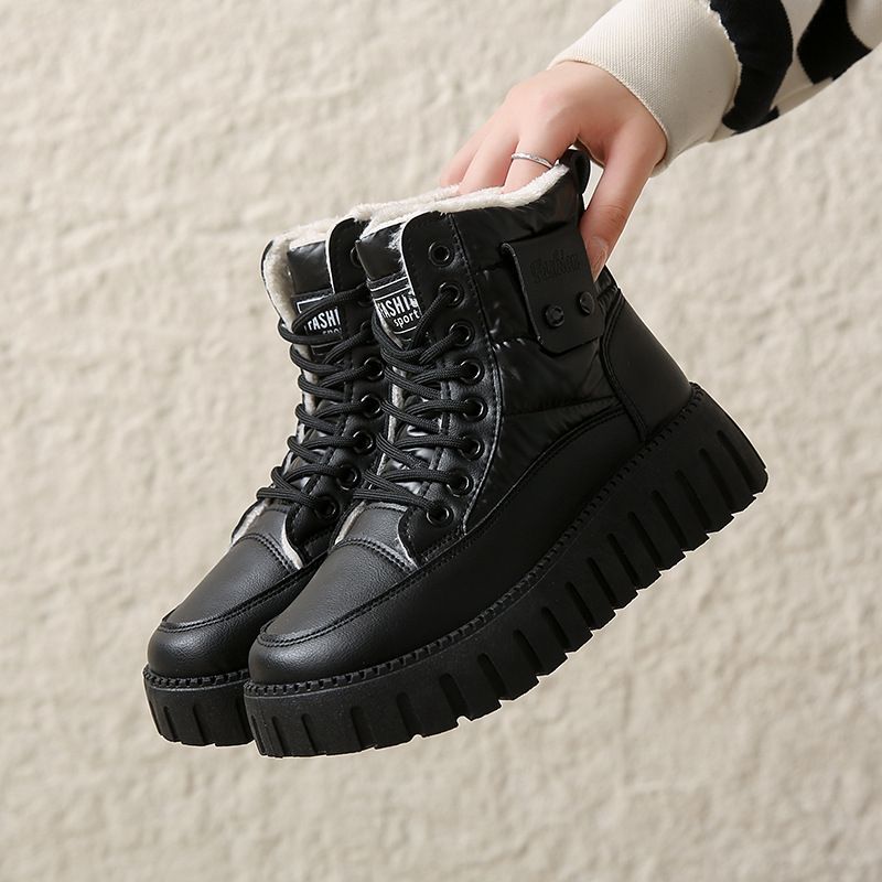 Kvinnors kashmir damskor varma stövlar tjocka bomullsskor snöstövlar_voghion.com