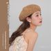 Französische Retro-Baskenmütze aus Grasgewebe für Damen, Internet-Berühmtheit, gleicher Stil, künstlerischer Malerhut, atmungsaktiver Strohhut für Damen im Sommer_voghion.com