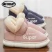 Women 2024 Winter Boots Slippers Thickening Plush Warm Snow Boot Couple Thick Heels Cotton Shoes New Plus Size Platform_voghion.com